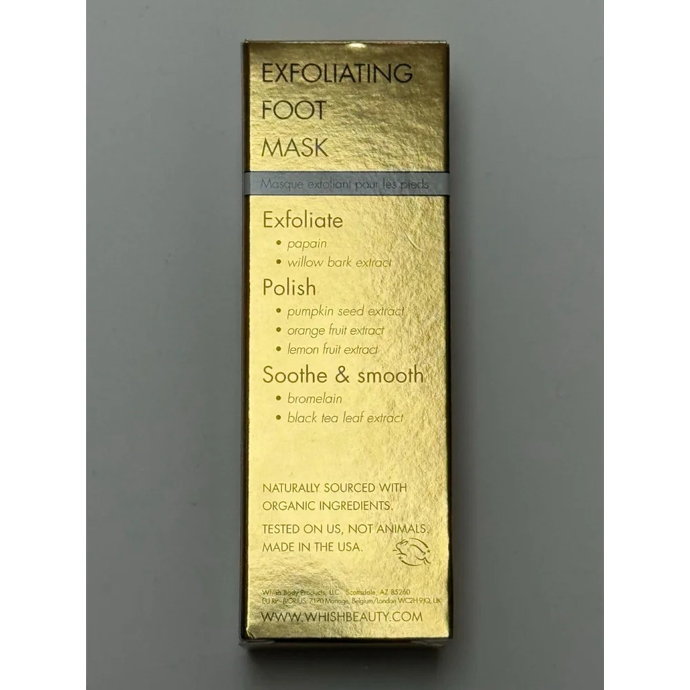 Whish Exfoliating Foot Mask Smooths & Softens - COCONUT MILK + VERBENA - 2.5 OZ
